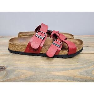 BIRKENSTOCK BIRKIS NEPAL SANDALS BUFFALO RED Criss Cross Strap sz 240 US 6
